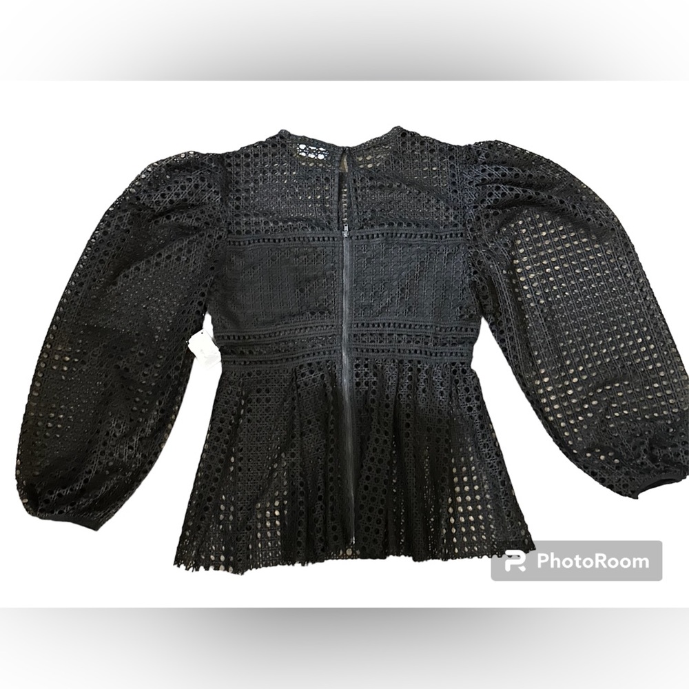 NEW - Akira PEPLUM FITTED LONG SLEEVE BLOUSE In Black -Size - XL - Picture 4 of 6